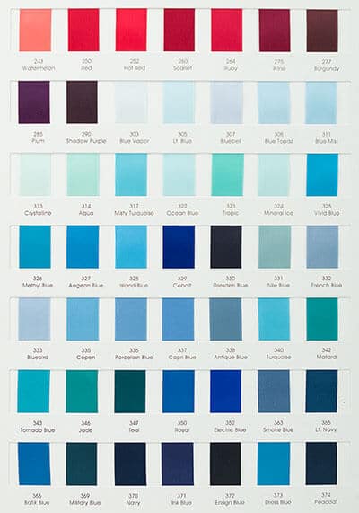 Ribbons swatches