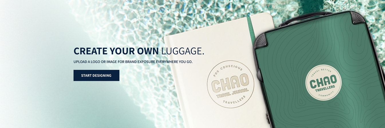 CREATE YOUR OWN LUGGAGE. Start with one of our designs or UPLOAD your favorite PHOTO. Start Designing