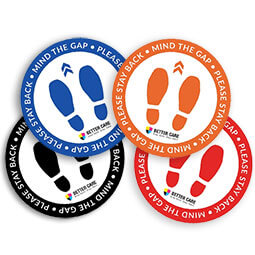 Mind The Gap Floor Stickers - Set of 6 with 4 colors