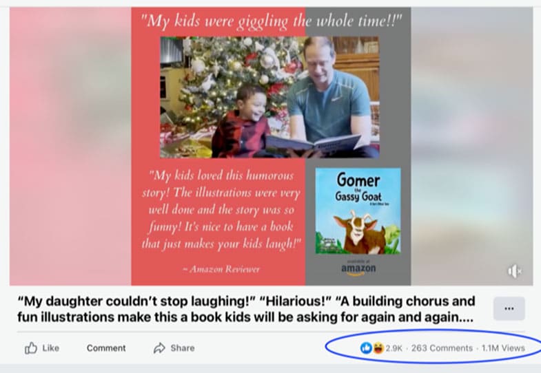 Facebook post screen