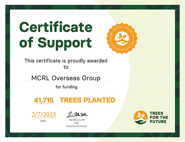 Certificate of Support